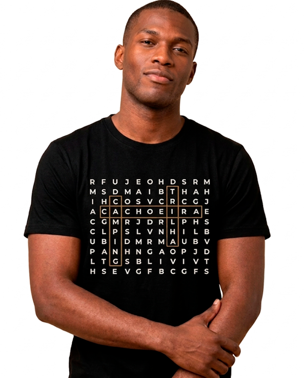 Camiseta CAÇA PALAVRAS